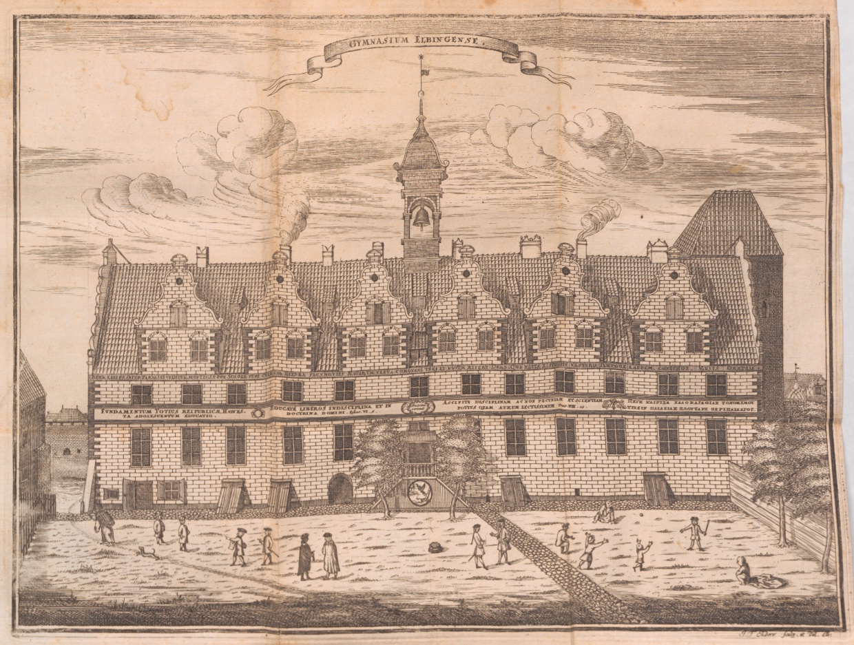 Gimnazjum Elbląskie, miedzioryt, 1737 r., Jan Fryderyk Endersch